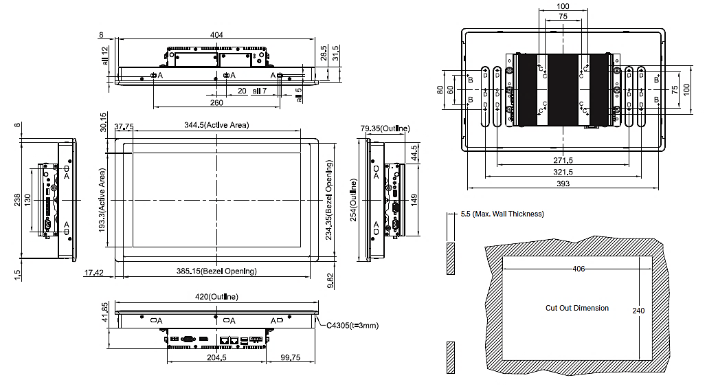 Dim SPT 120 W15 Panel PC