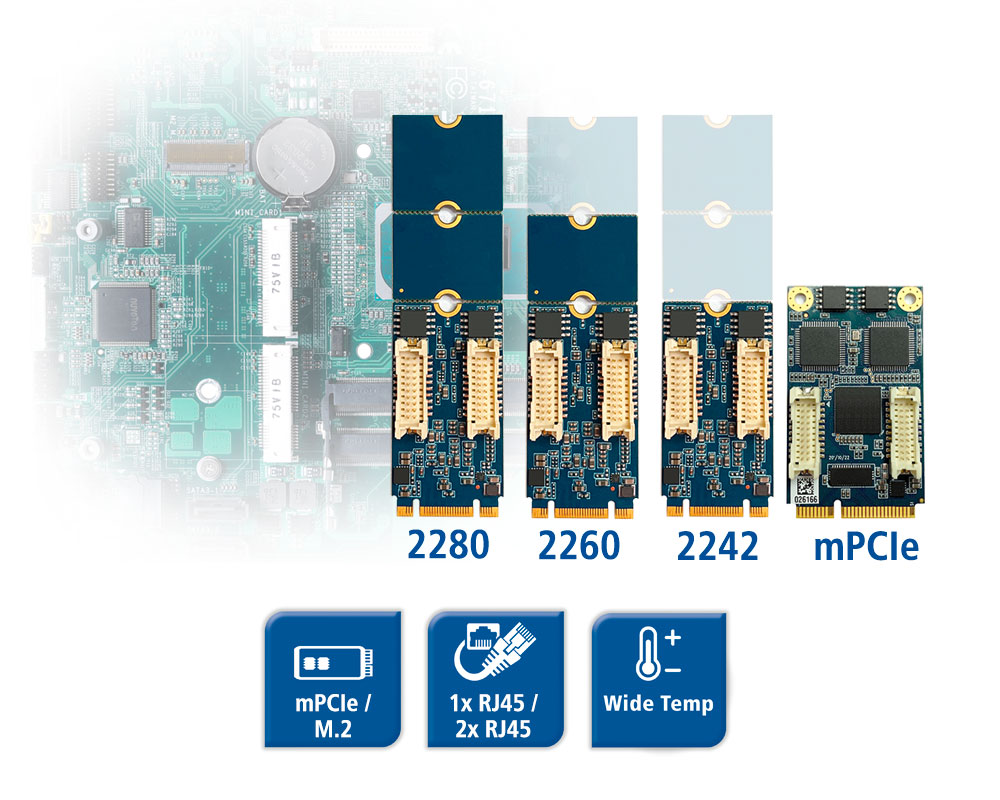 MEC LAN M2 mPCIe Ethernet Cards