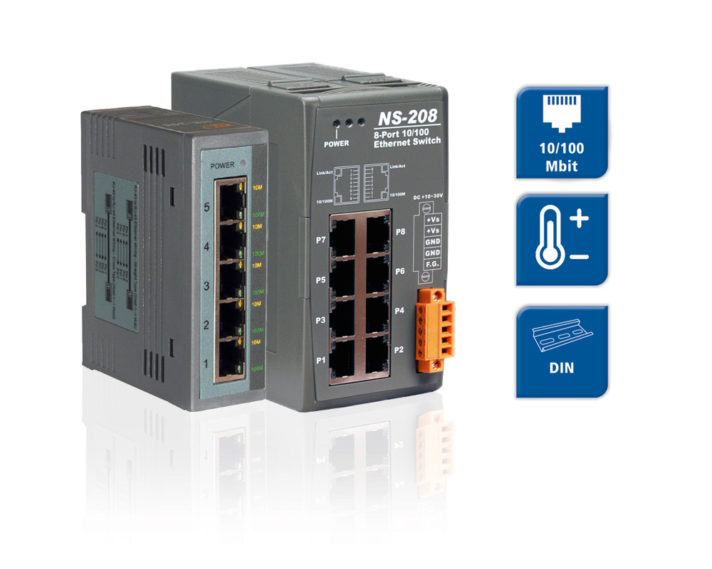 NS 205 NS 208 Ethernet Switches Klassiker